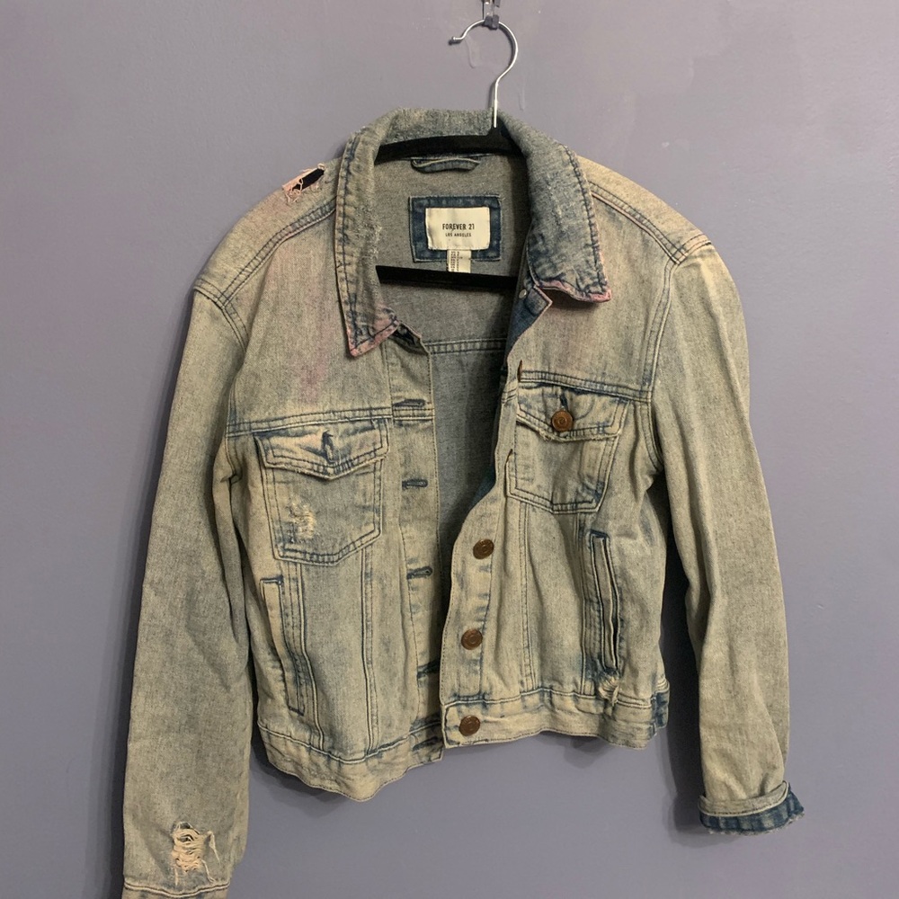 Forever 21 Distressed Denim Jacket